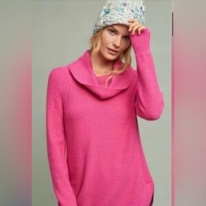 Moth for anthropology Fuchsia Cowl Neck Sweater